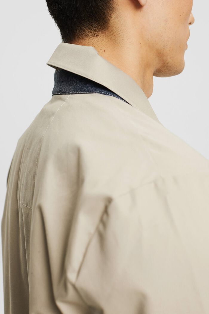 Made of recycled material: thin jacket with a turn-down collar, LIGHT BEIGE, detail image number 2