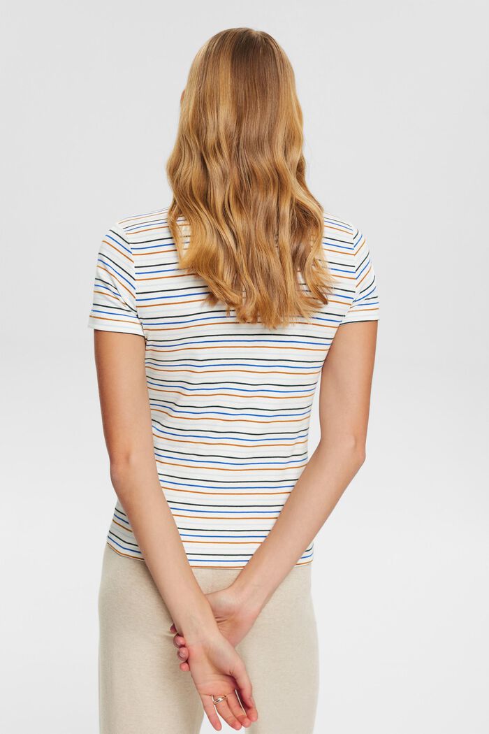 Striped cotton T-shirt, OFF WHITE COLORWAY, detail image number 3