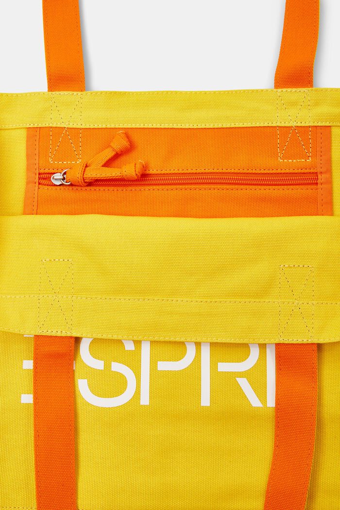 Logo Canvas Tote Bag, YELLOW, detail image number 3