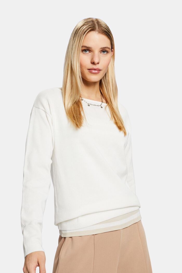 Boatneck Sweater, OFF WHITE, detail image number 0