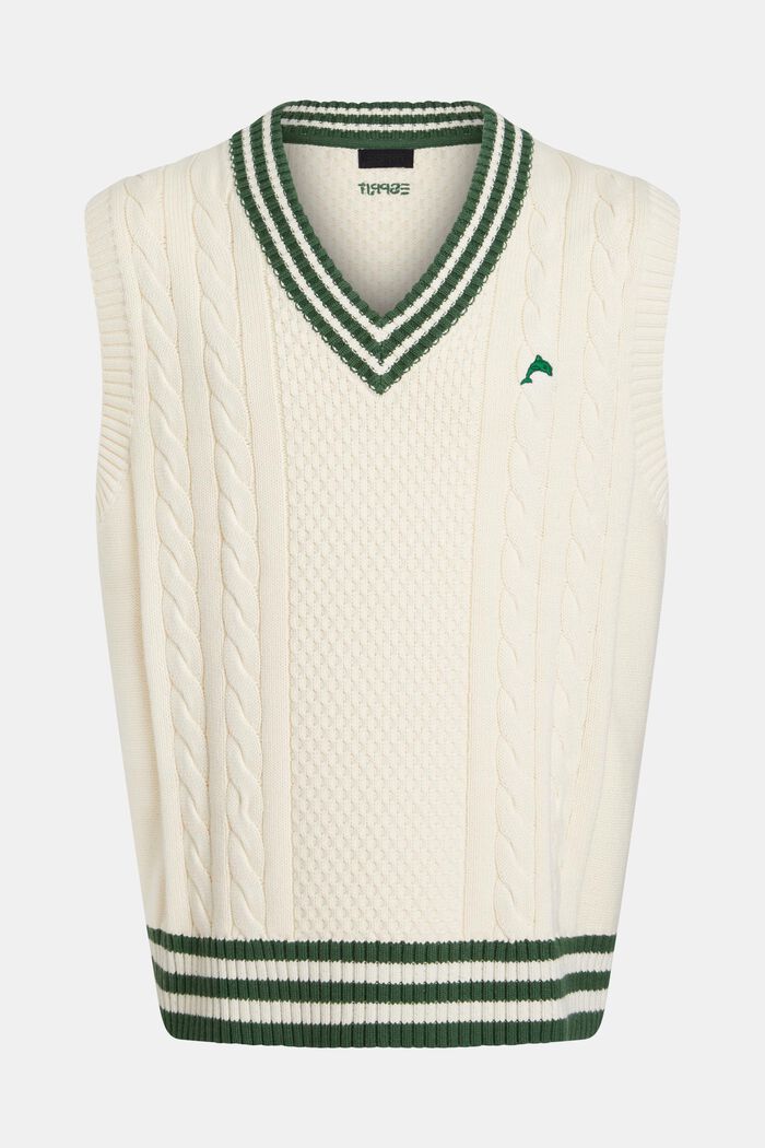 College sweater vest, EMERALD GREEN, detail image number 4