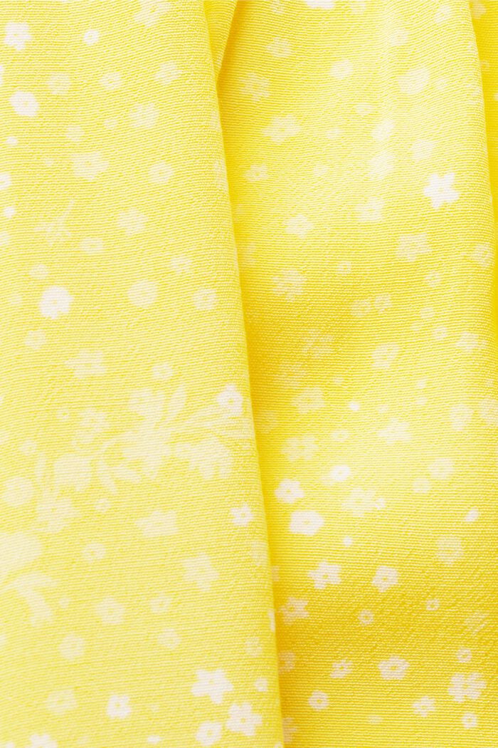 Printed Gathered Tie Back Blouse, LIGHT YELLOW, detail image number 5