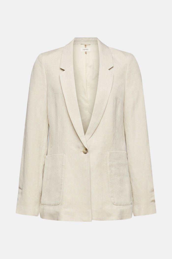 Made of blended linen: one-button blazer
