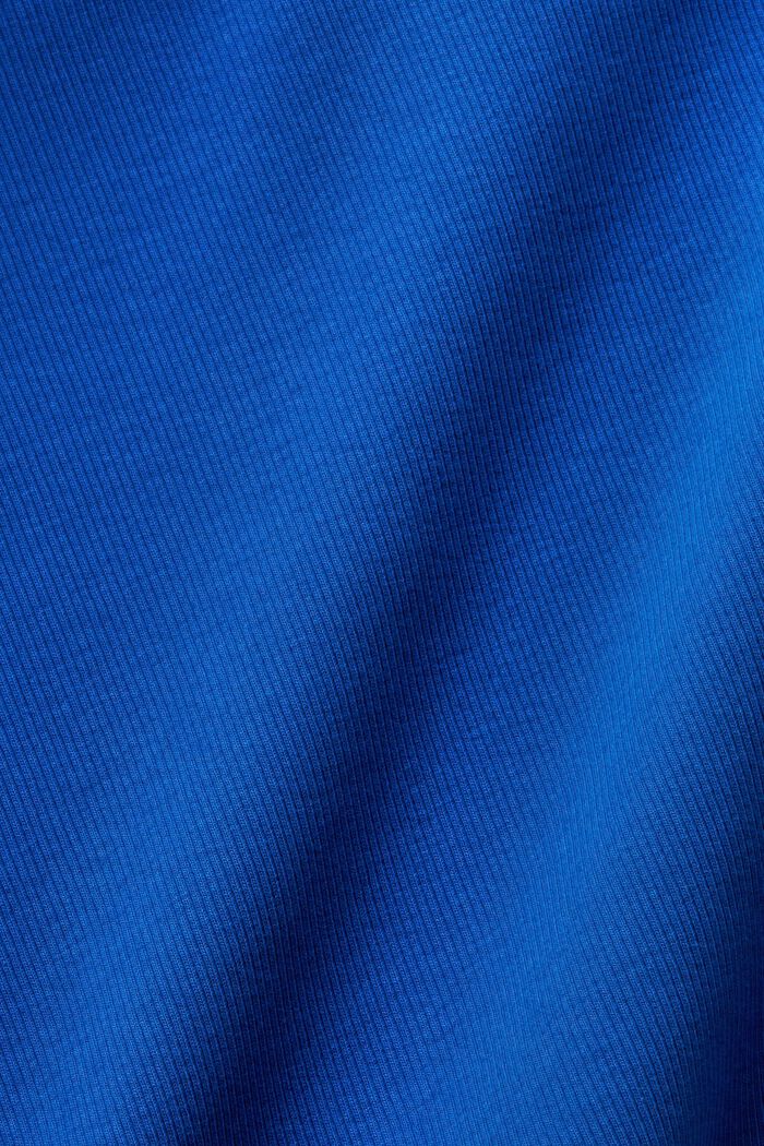 Ribbed Cotton Cropped T-Shirt, BRIGHT BLUE, detail image number 5