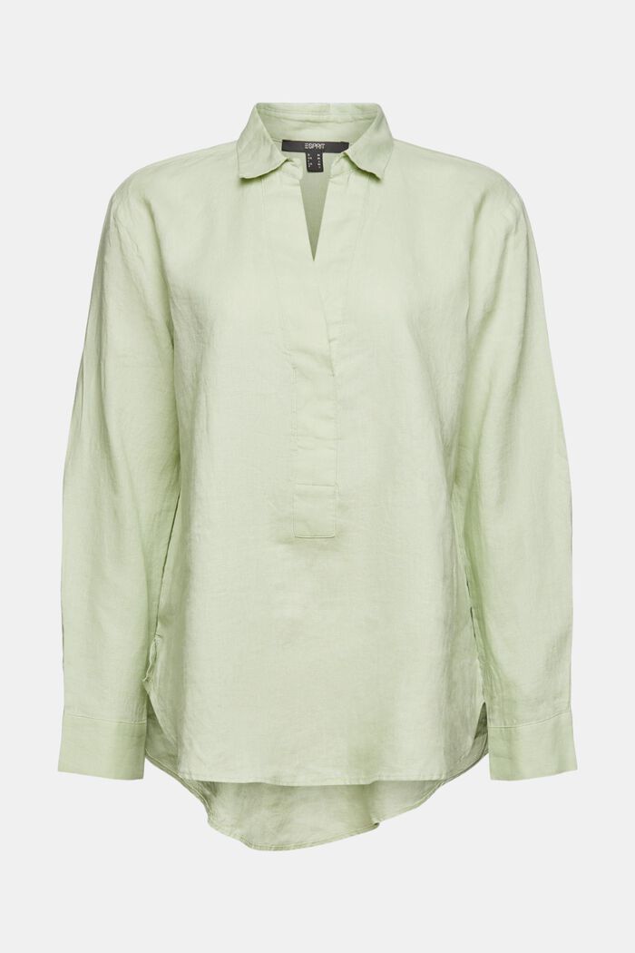 Blouse made of 100% linen, PASTEL GREEN, overview