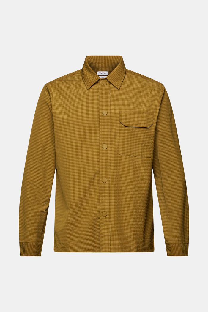 Textured Long-Sleeve Shirt, OLIVE, detail image number 5