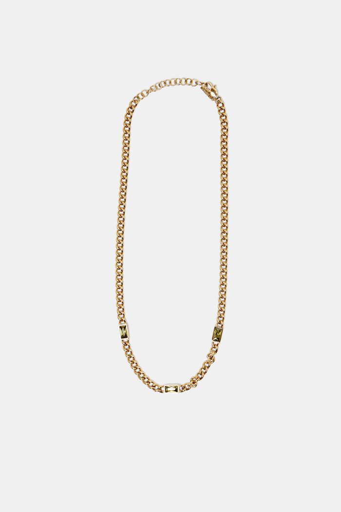 Link Zirconia Necklace, GOLD, detail image number 0