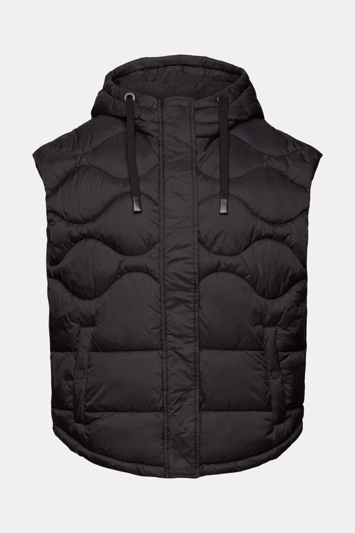 ESPRIT - Recycled: quilted waistcoat with a hood at our online shop