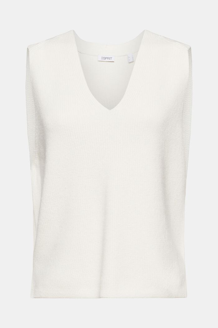 Rib-Knit V-Neck Sweater Vest, ICE, detail image number 6