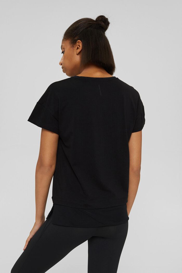 Boxy T-shirt with mesh, organic cotton, BLACK, detail image number 3
