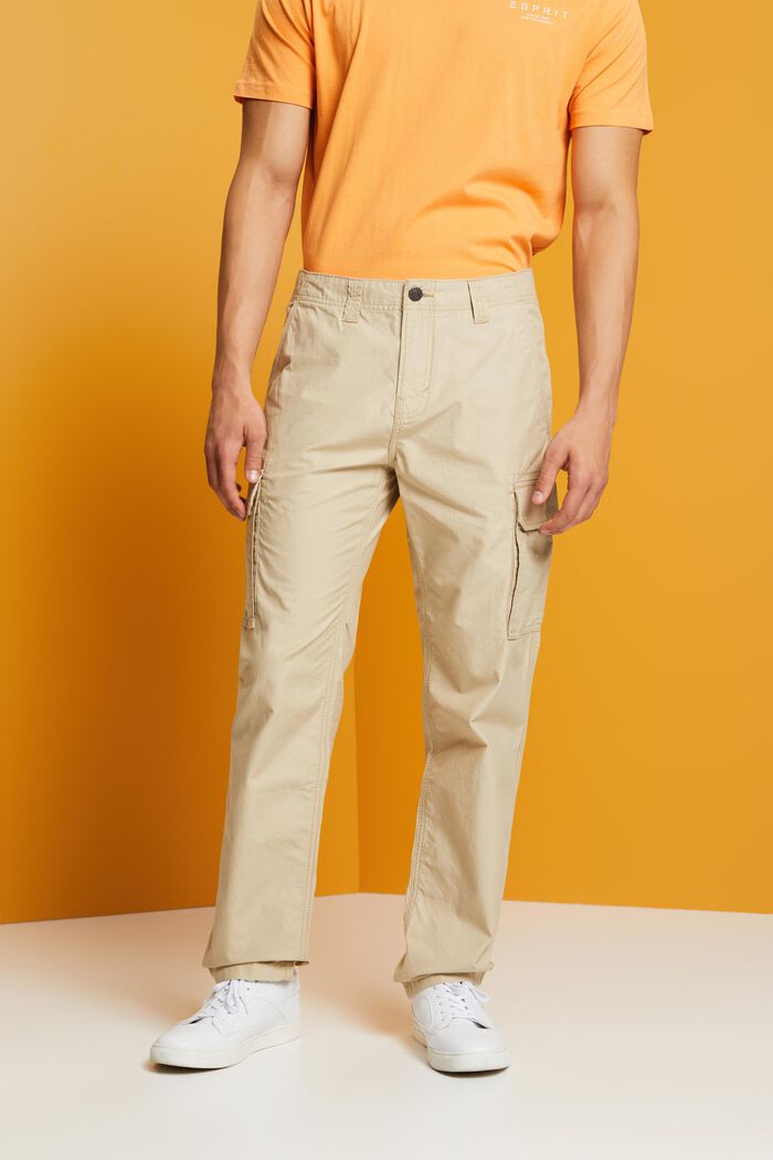Cotton Twill Cargo Pants, SAND, detail image number 0