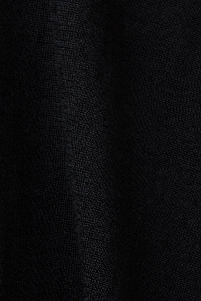 Oversized Wool Turtleneck Sweater, BLACK, detail image number 5