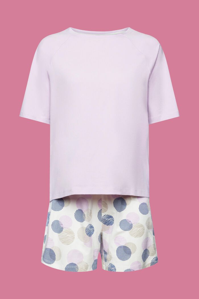 Pyjama set with printed shorts, VIOLET, detail image number 5