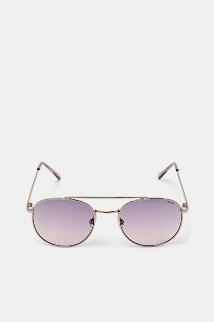 Aviator-style sunglasses with coloured lenses