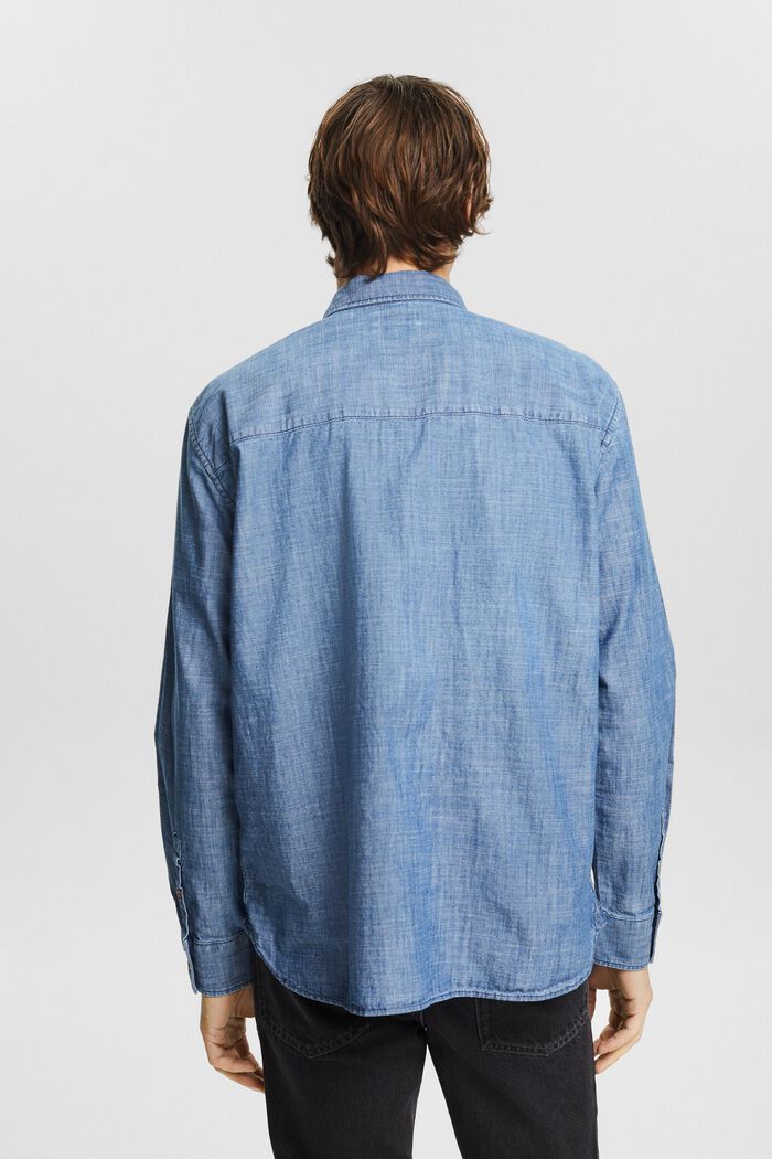 Chambray Button-Down Shirt, BLUE MEDIUM WASHED, detail image number 2
