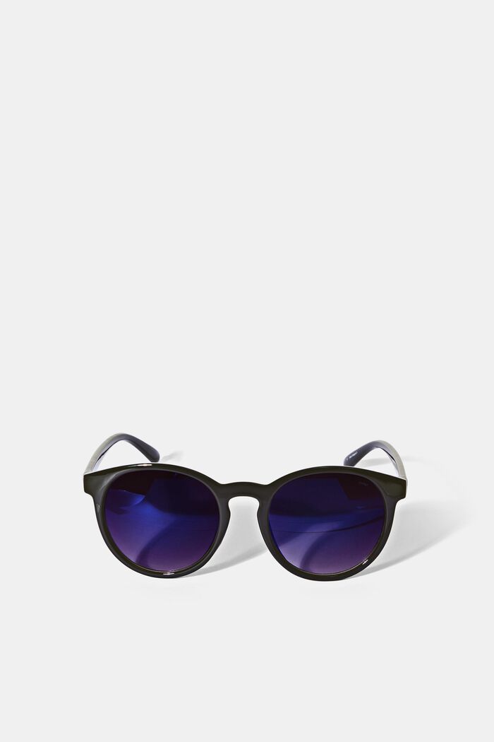 Round sunglasses in a retro style, BLACK, detail image number 0