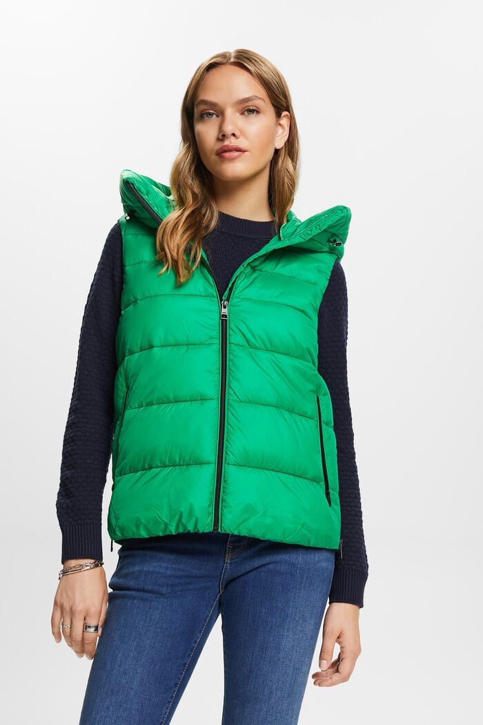 Recycled: quilted body warmer, GREEN, detail image number 0