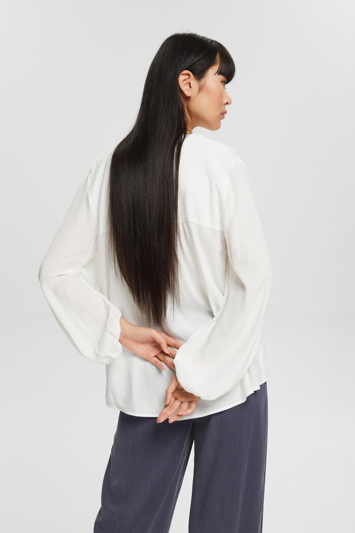 Blouse with a cup-shaped neckline, OFF WHITE, detail image number 3