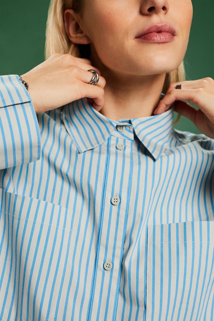 Striped Button-Down Shirt, BLUE, detail image number 3