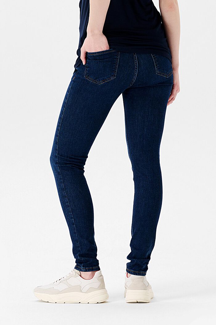 Skinny fit jeans with over-the-bump waistband, BLUE DARK WASHED, detail image number 1