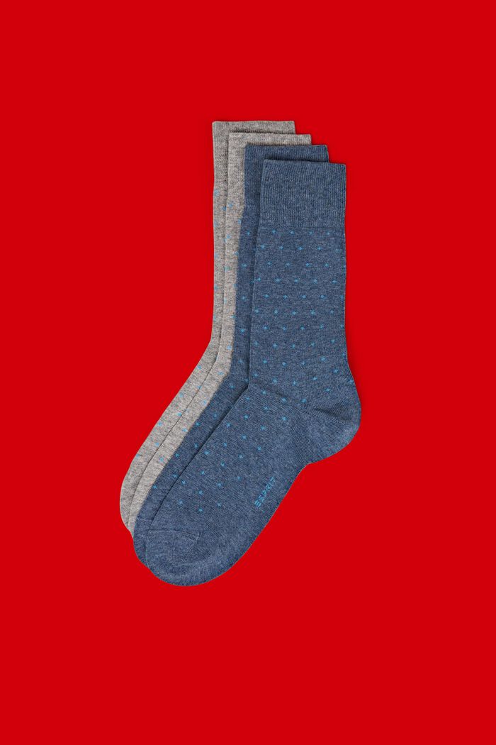 2-Pack Polka Dot Chunky Knit Socks, NEW GREY/BLUE, detail image number 0