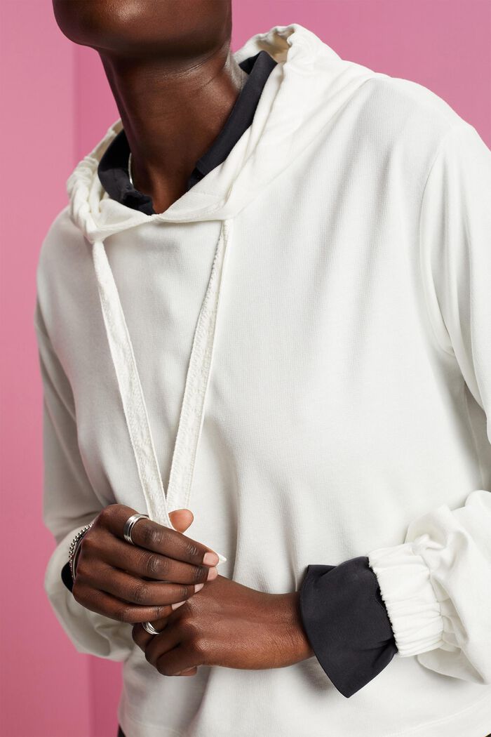 Hoodie sweatshirt with embroidery, OFF WHITE, detail image number 2