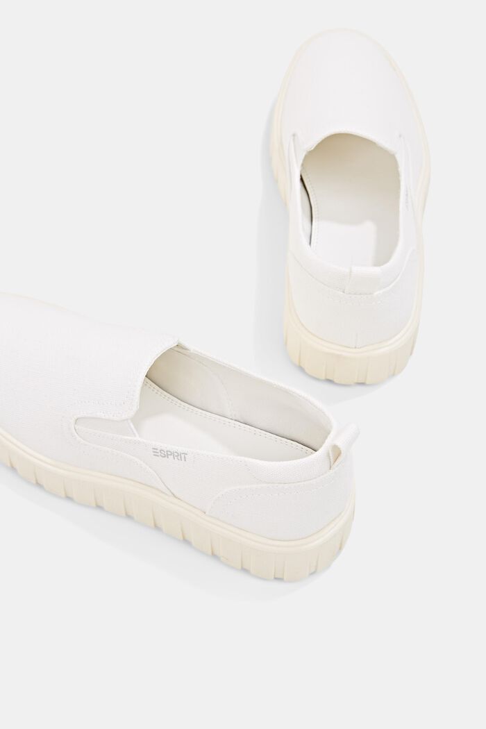 Slip-on trainers with a platform sole, WHITE, detail image number 5