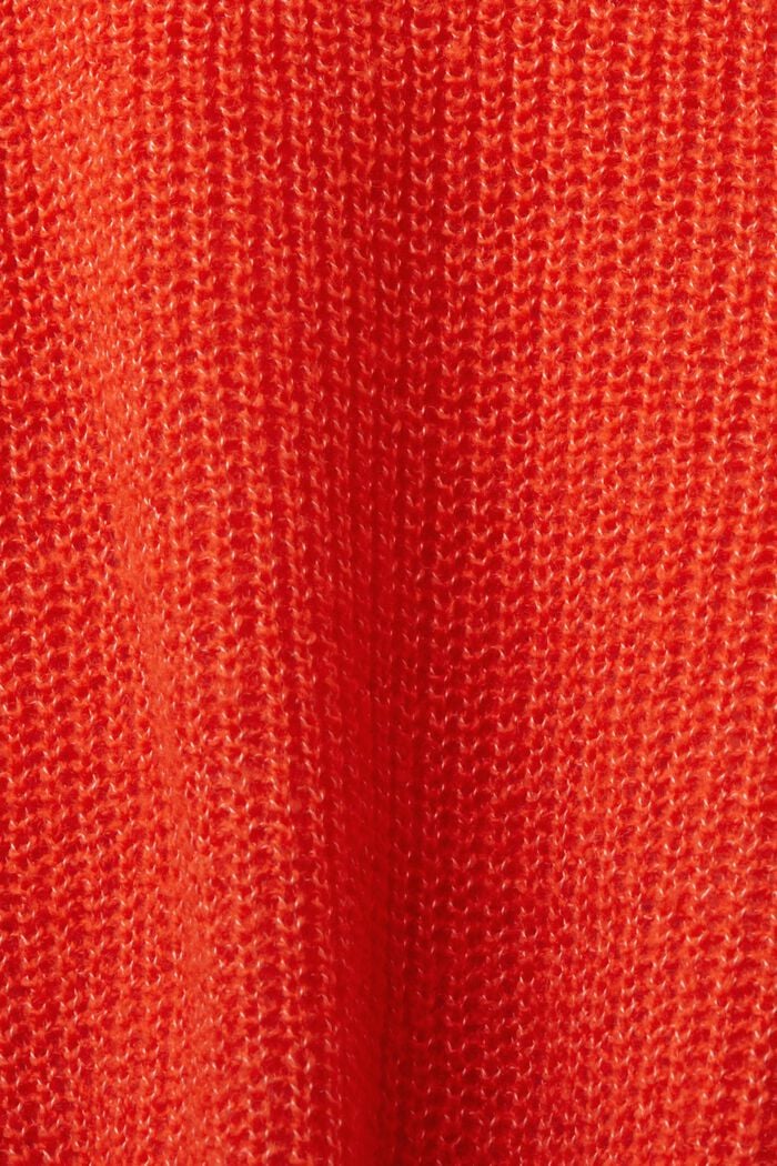 V-neck jumper, wool blend, BRIGHT ORANGE, detail image number 5