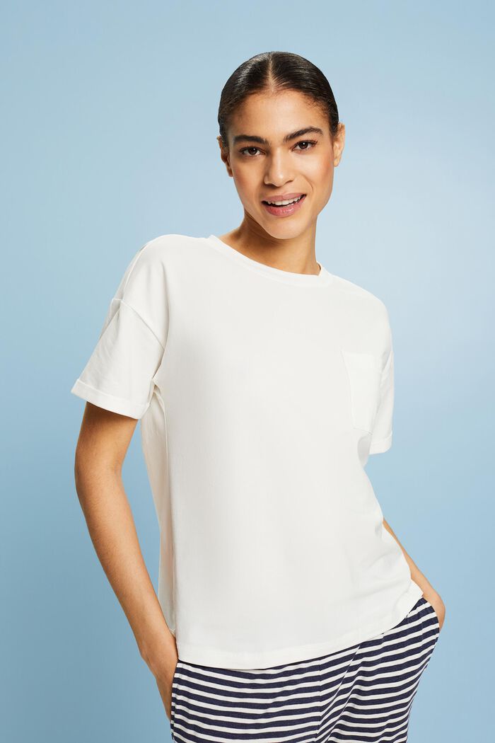 Pyjama T-shirt, OFF WHITE, detail image number 0