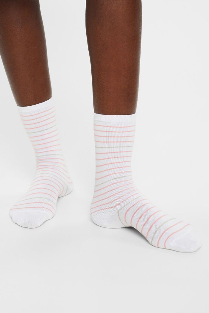 2-pack of striped socks, organic cotton, OFF WHITE, detail image number 2