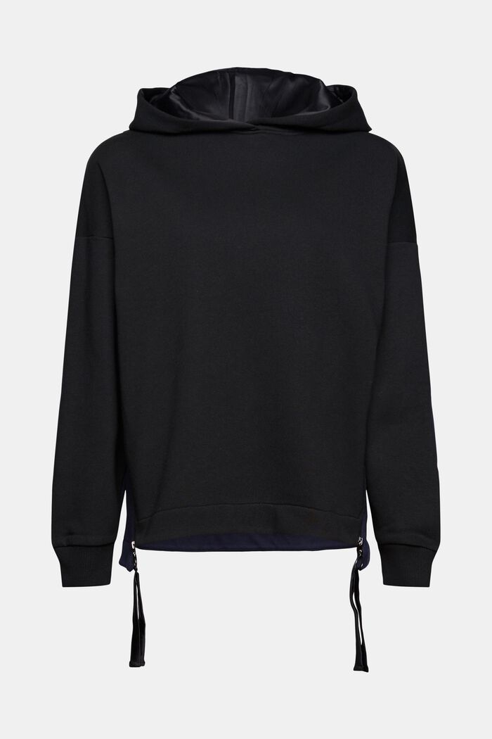 Two-tone hoodie with zip details