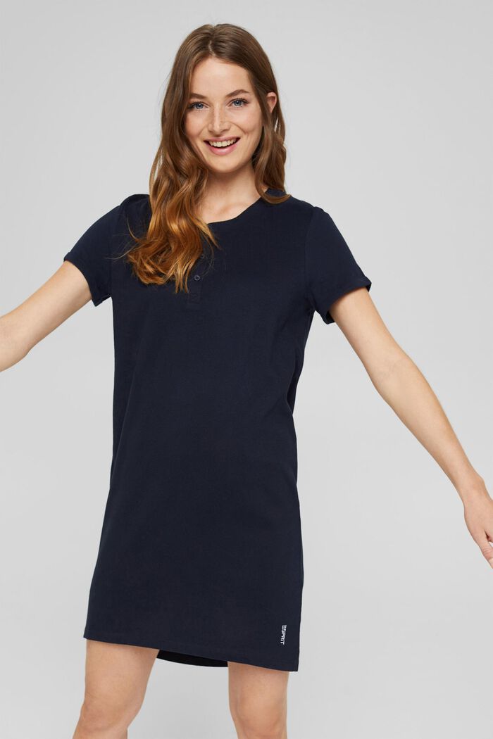 Jersey nightshirt made of 100% organic cotton, NAVY, overview