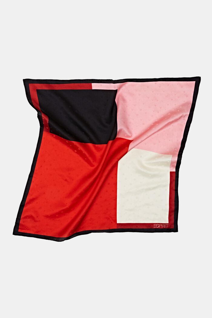 Square Printed Silk Blend Bandana, RED, detail image number 1