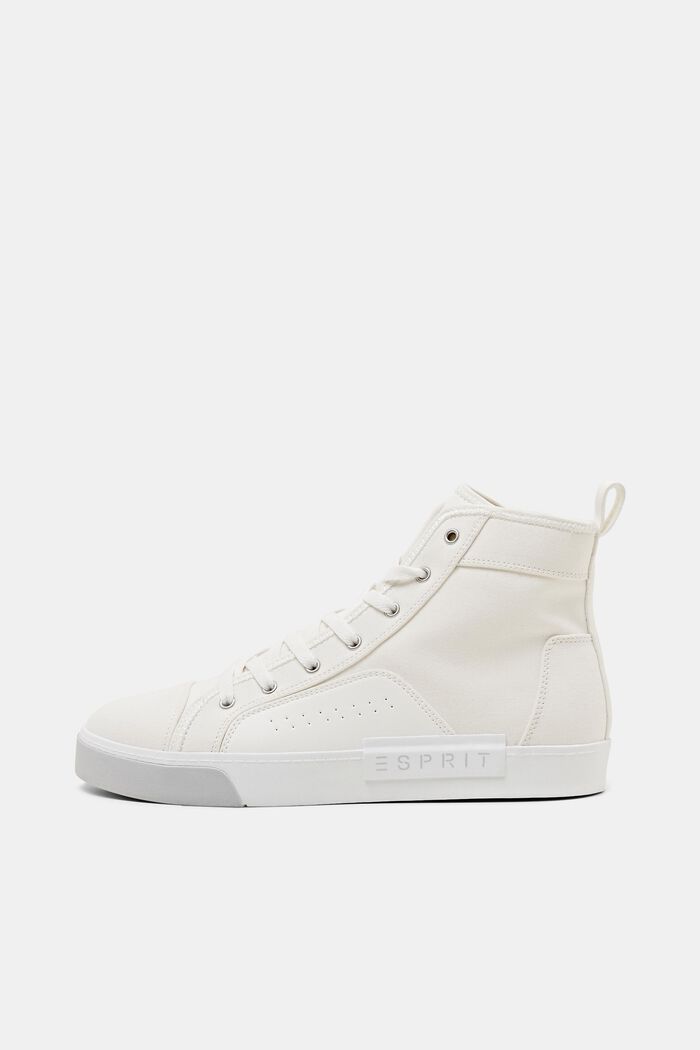 High-top canvas trainers, WHITE, detail image number 1