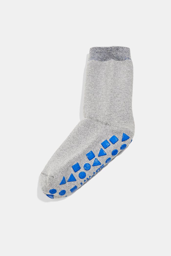 Non-slip socks made of blended organic cotton, LIGHT GREY, detail image number 0