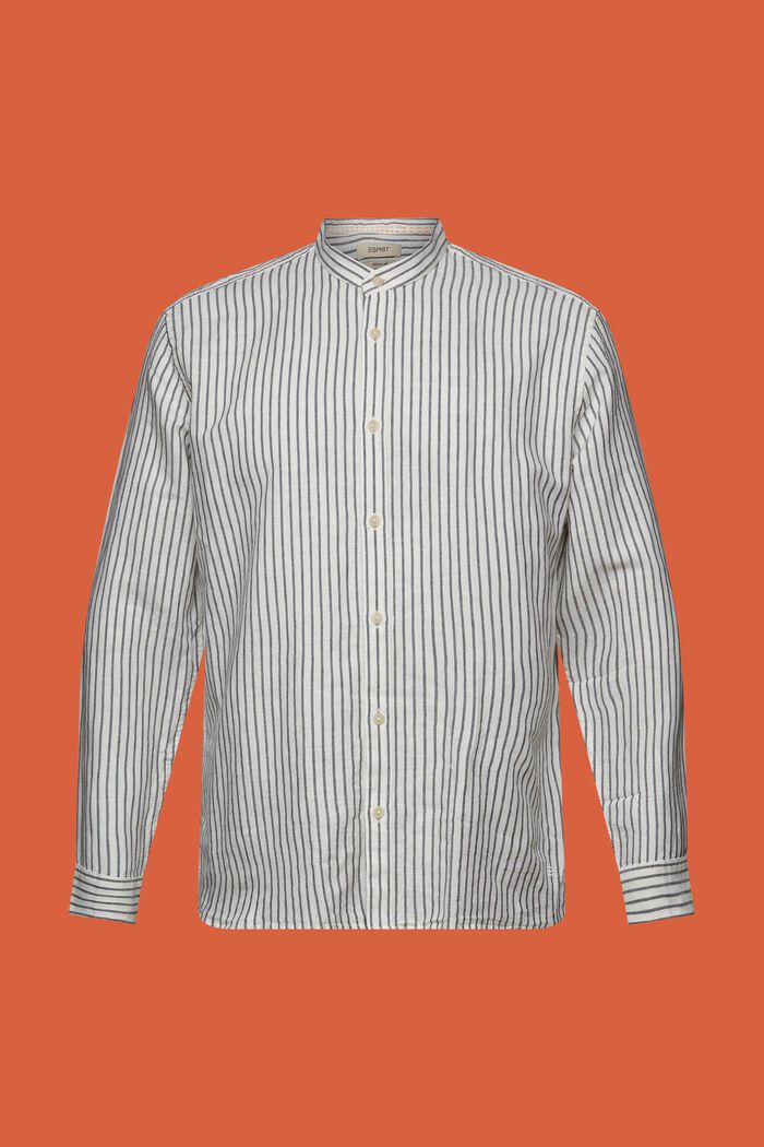 Striped shirt, linen blend, NAVY, detail image number 5