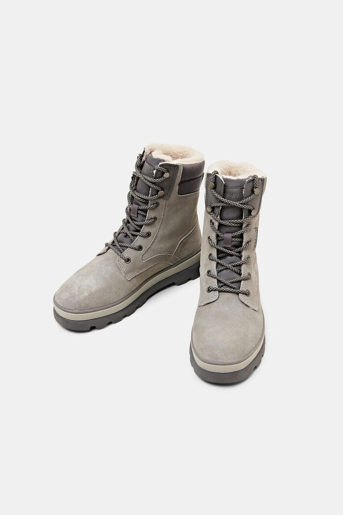 Suede Lace-Up Boots, GREY, detail image number 6