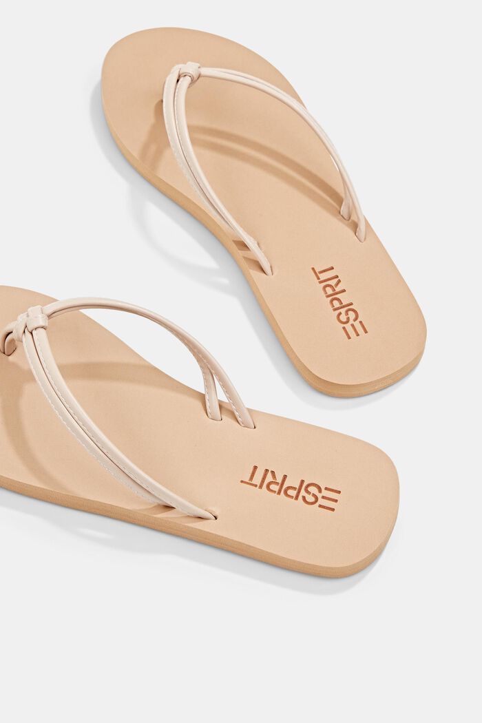 Slip slop sandals with faux leather straps, DUSTY NUDE, detail image number 4