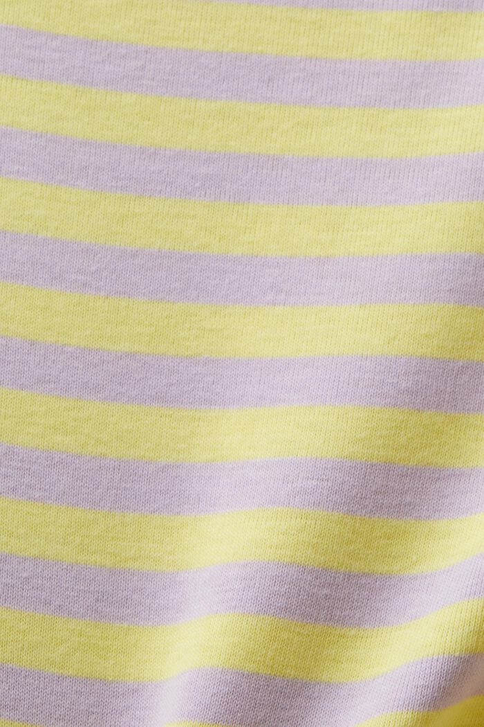 Logo-Print Striped Cotton T-Shirt, PASTEL YELLOW, detail image number 5