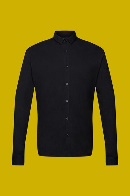 Jersey long sleeve, 100% cotton, BLACK, overview