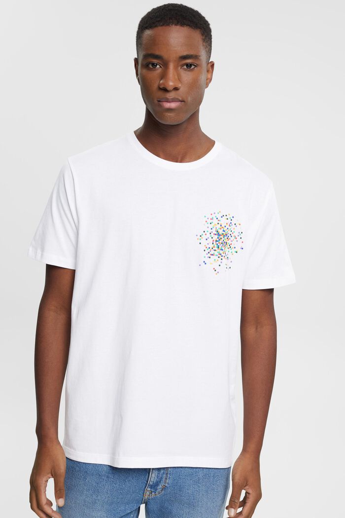T-shirt with chest print, WHITE, detail image number 0
