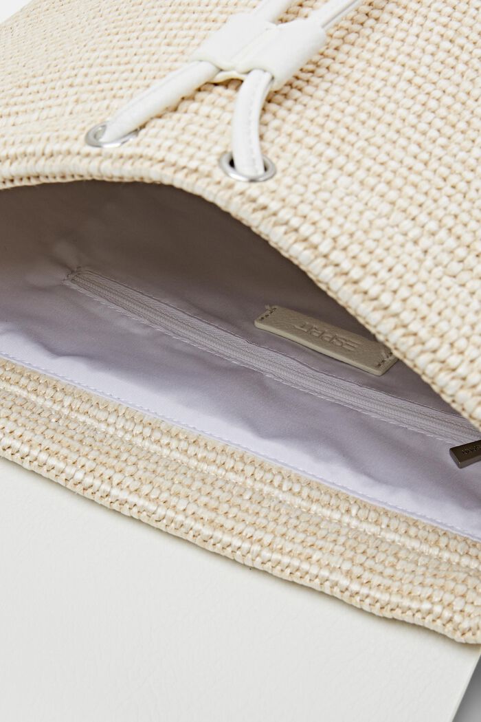 Material Mix Hobo Bag, OFF WHITE, detail image number 3