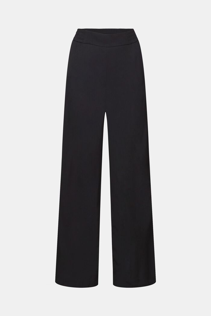 Twill Wide Pull-On Pants, BLACK, detail image number 6