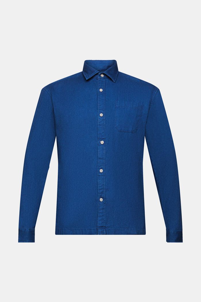 Solid twill shirt, DARK BLUE, detail image number 6