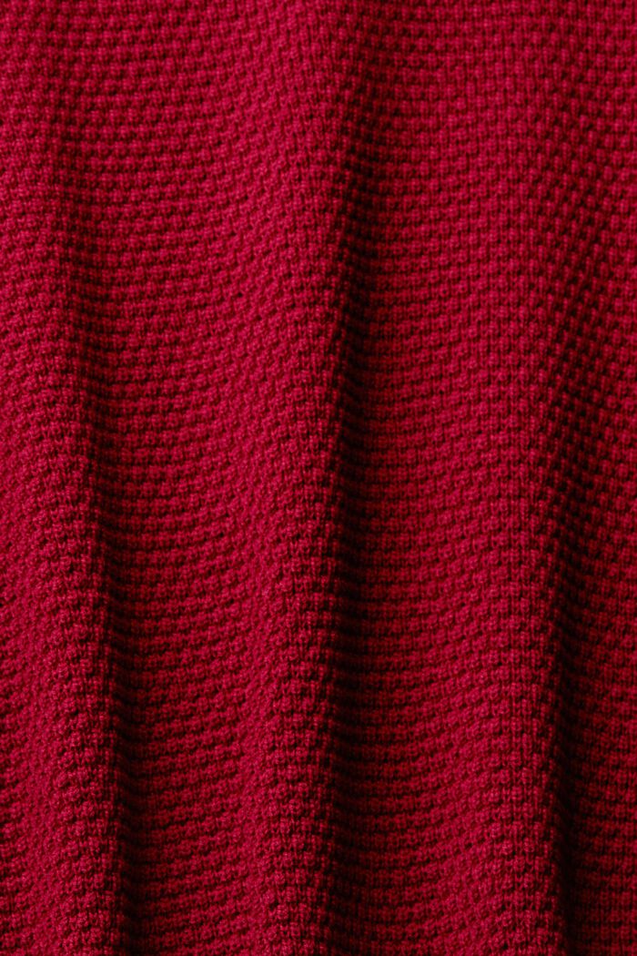 Textured mock neck jumper, cotton blend, CHERRY RED, detail image number 1