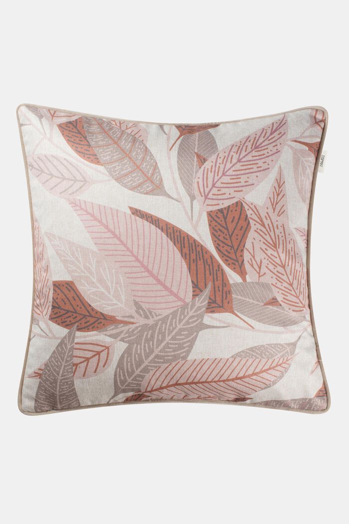 Leaf print cushion cover, ROSE, detail image number 0