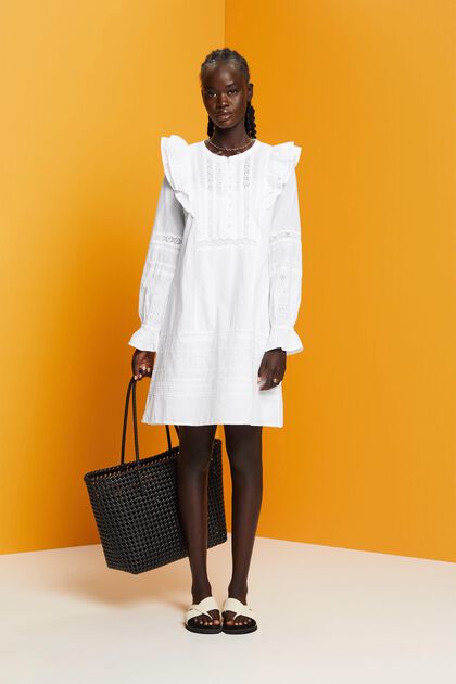 Cotton Lace Knee-Length Dress