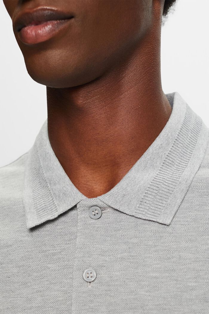 Pima Cotton Piqué Polo Shirt, LIGHT GREY, detail image number 1