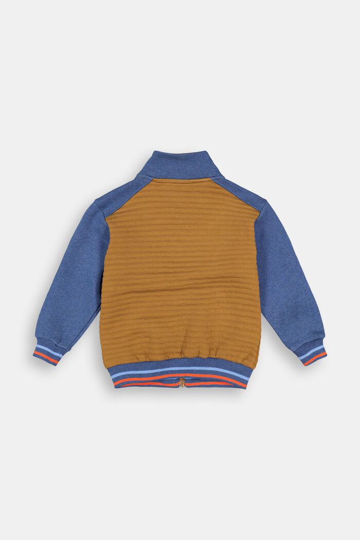Zip-up sweatshirt in blended cotton, RUST BROWN, detail image number 1