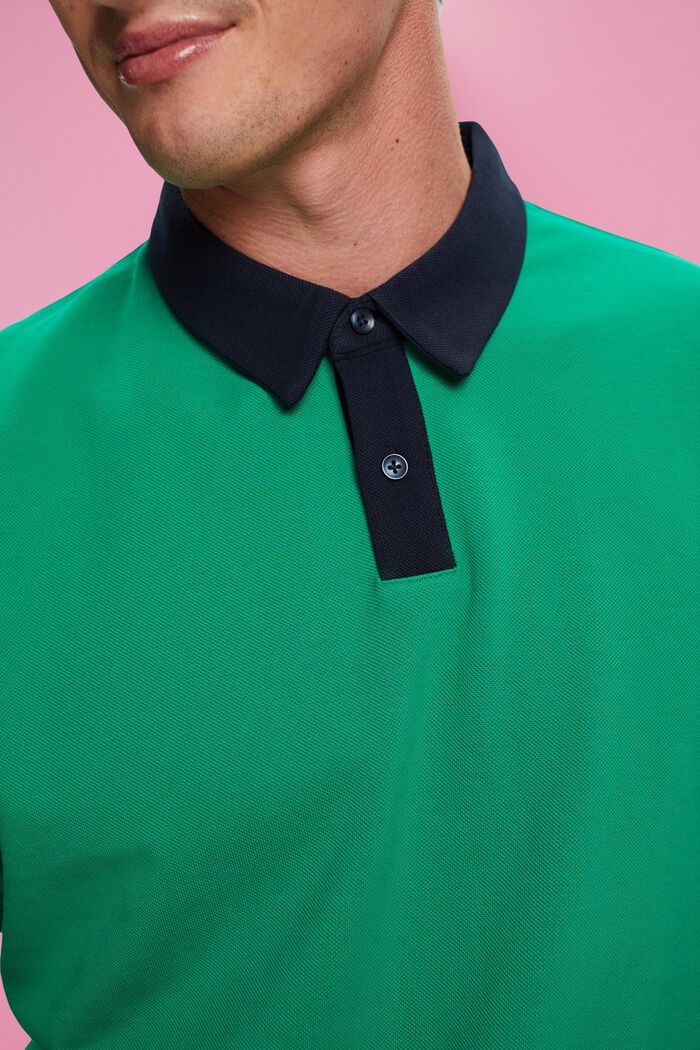 Cotton pique polo shirt, GREEN, detail image number 2